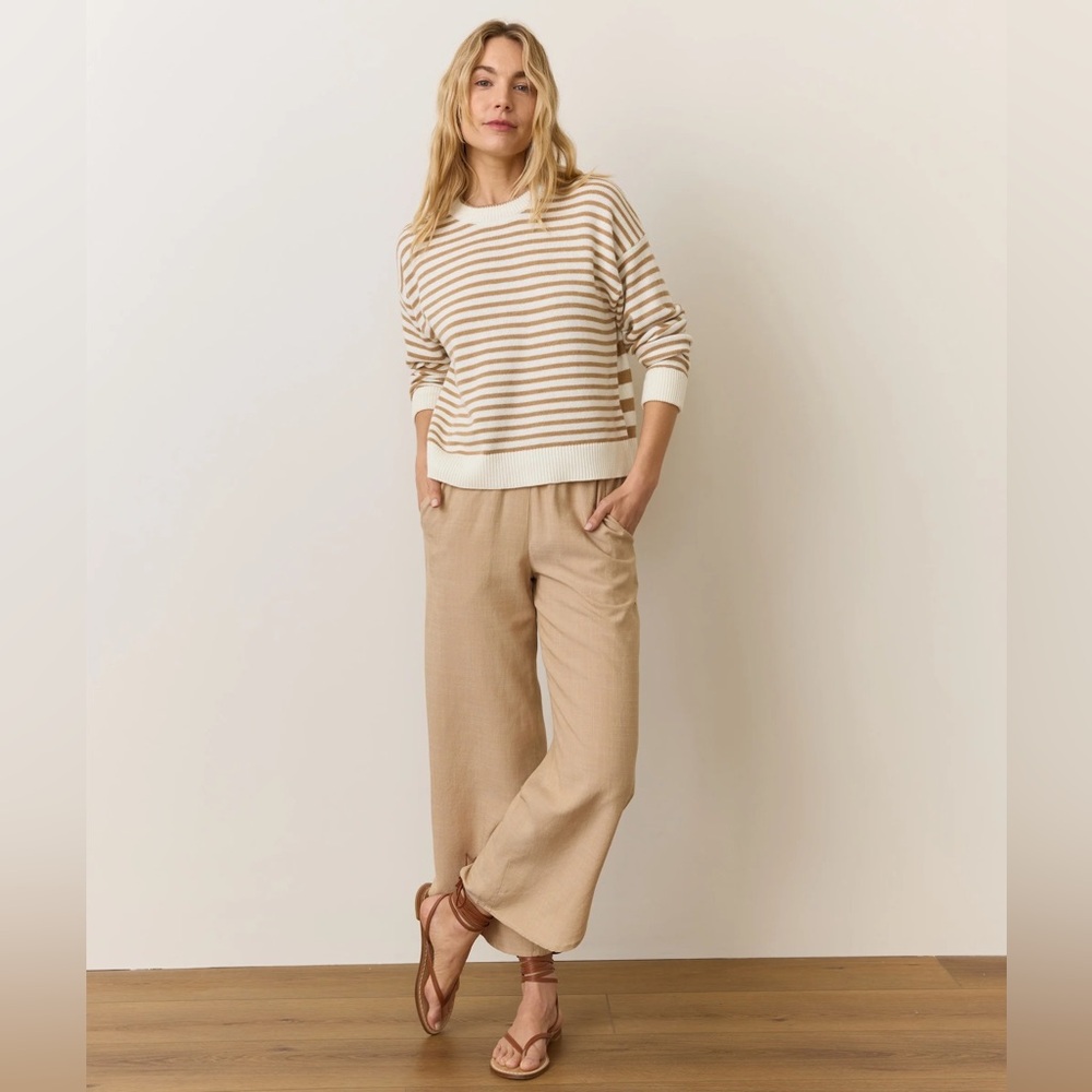 Marine Layer Allison Wide Leg Pant M Medium Taupe Tencel